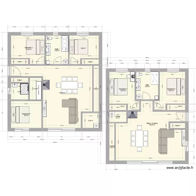Plan. Plan de 21 Pièces et 167 m²