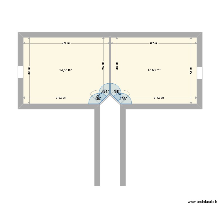 AGRANDISSEMENT. Plan de 2 pièces et 27 m2