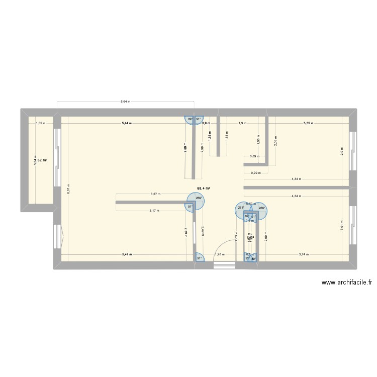 mon appart à louer metz. Plan de 3 pièces et 73 m2