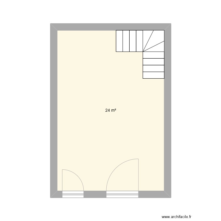 maisonette. Plan de 1 pièce et 24 m2
