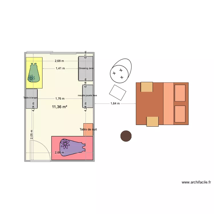 Chambre 2 enfants_#4. Plan de 1 et 11 m² Chambre 2 enfants_#4. Plan de 1 et 11 m²