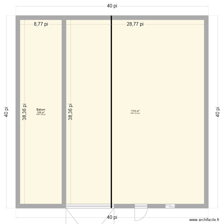 Martin prise 1. Plan de 2 pièces et 134 m2