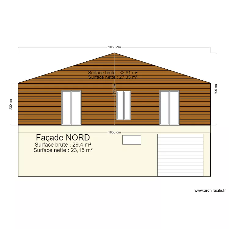 Façade NORD. Plan de Façade NORD. Plan de