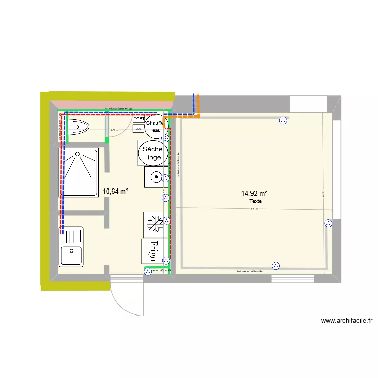 Buanderie Am&eacute;nagements. Plan de 