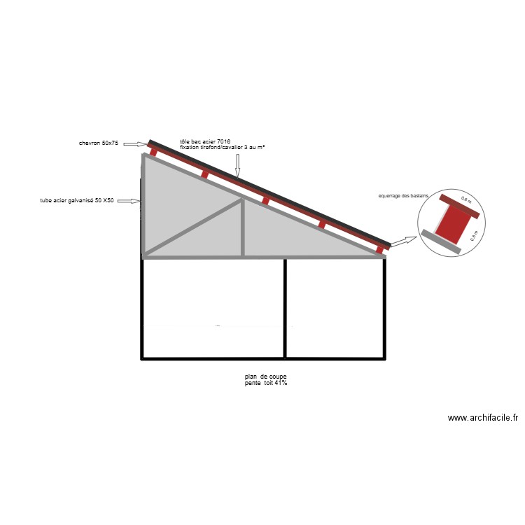 Lacaze coupe toit. Plan de 0 pièce et 0 m2