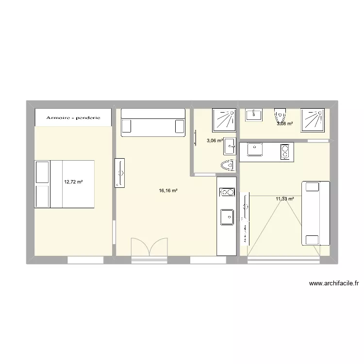 D&eacute;pendance maison 2. Plan de 