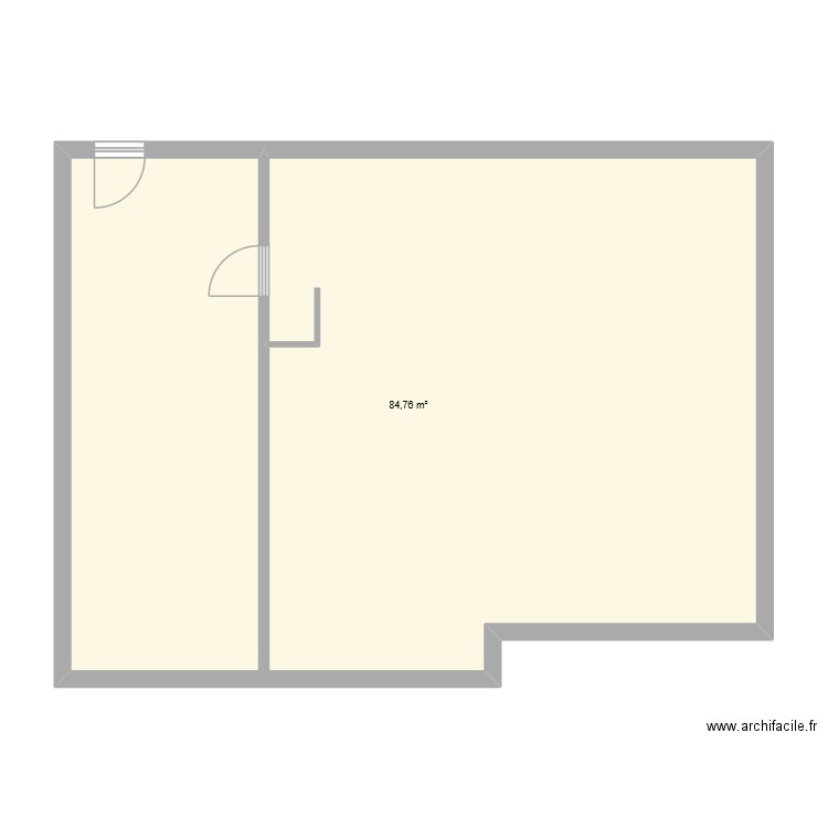 plan rez de chaussée. Plan de 1 pièce et 85 m2