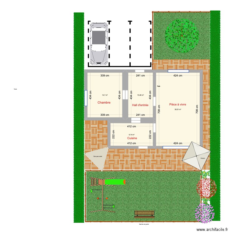 vue ensemble maison. Plan de 0 pièce et 0 m2