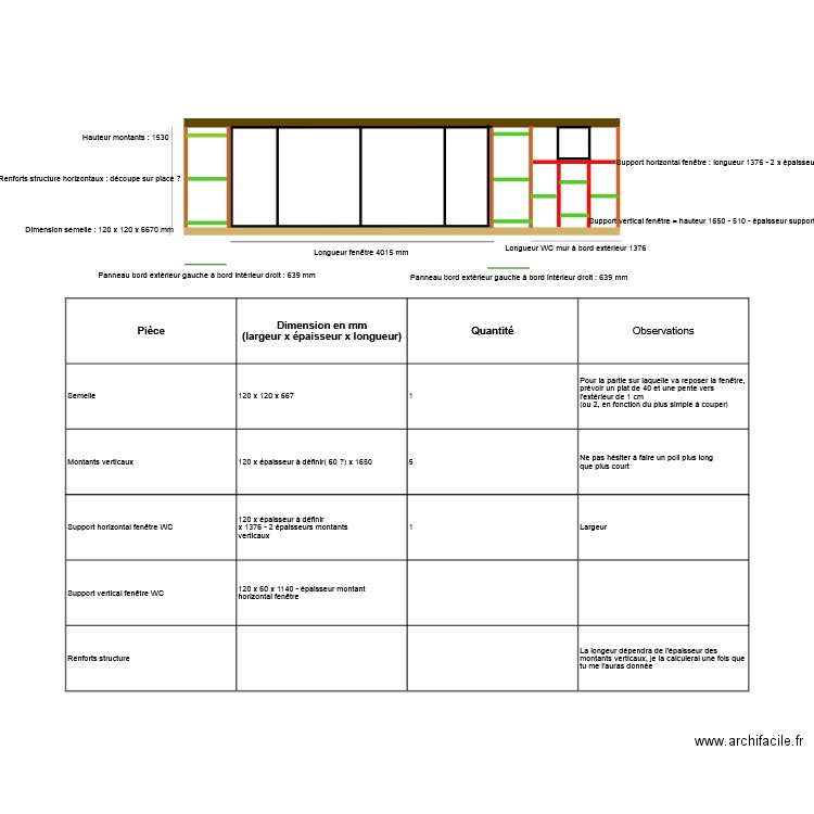 Ossature bois. Plan de 0 pièce et 0 m2