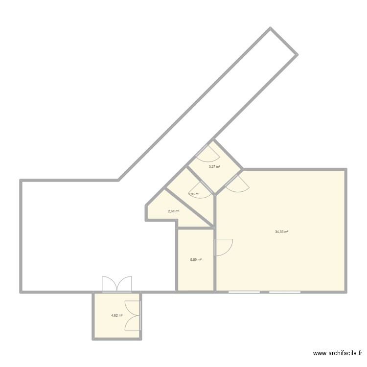 Ecole maternelle blanche rochas. Plan de 6 pièces et 53 m2