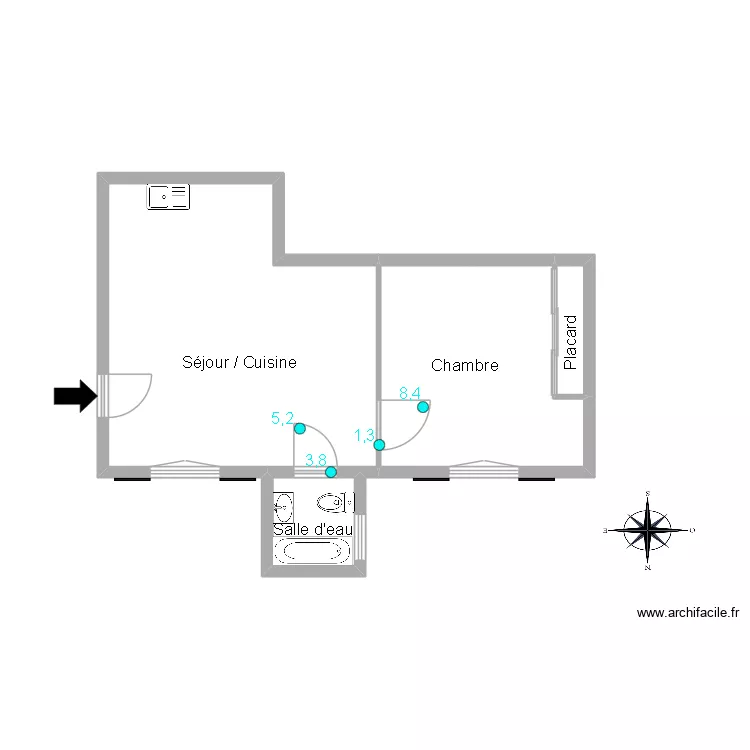 51106 LEONE. Plan de 4  et 39 m²