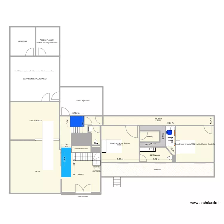 VAD. Plan de 16  et 190 m²