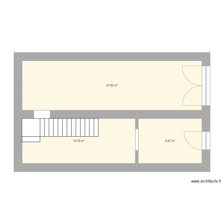 BARDEZ - RDC. Plan de 3 pièces et 52 m2