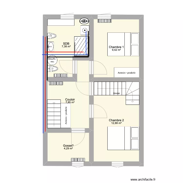 1ere maison 1er. Plan de 