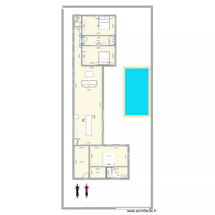 THA&Icirc;2. Plan de 8  et 129 m²
