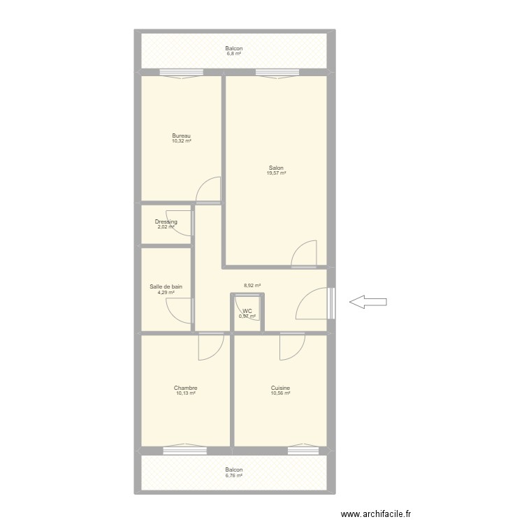 PLAN AUDRAN. Plan de 10 pièces et 80 m2