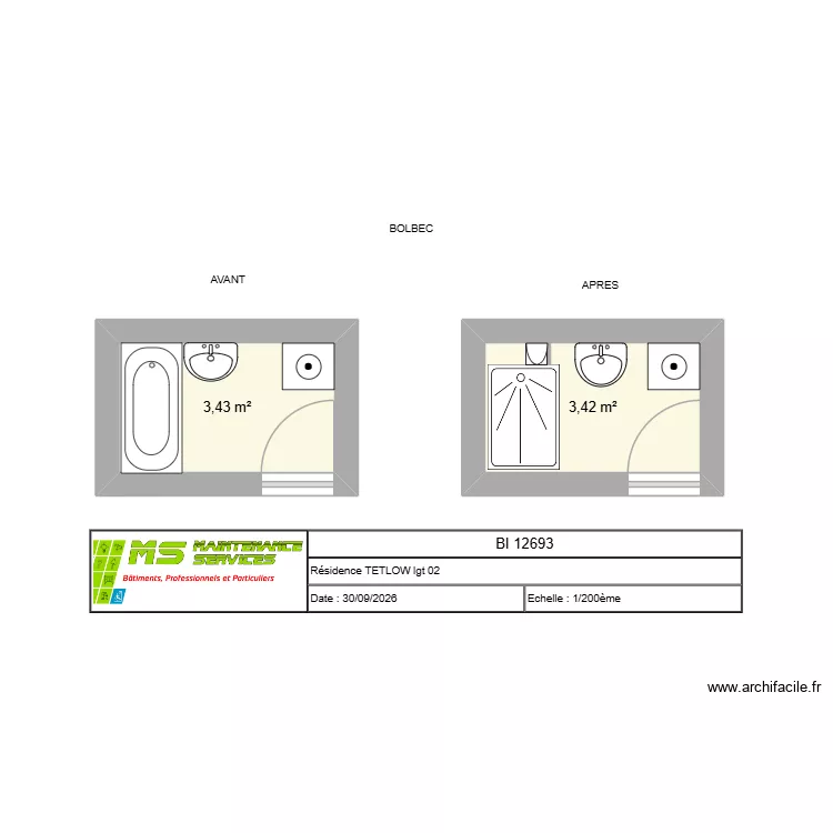 TETLOW APT 02. Plan de 2 Pièces et 7 m²