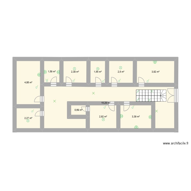 plan batimat. Plan de 11 pièces et 41 m2