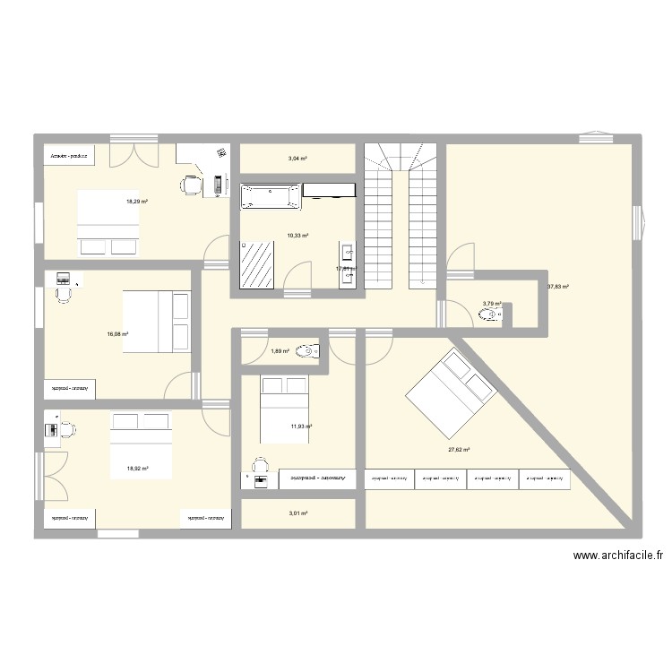 moirax R+2.1. Plan de 12 pièces et 171 m2