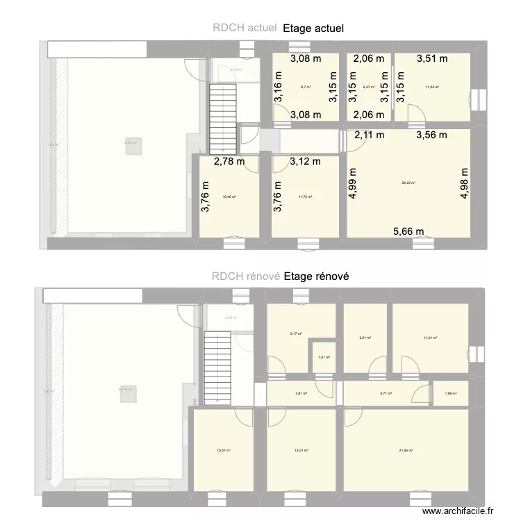 ferme actuelle RDCH. Plan de 