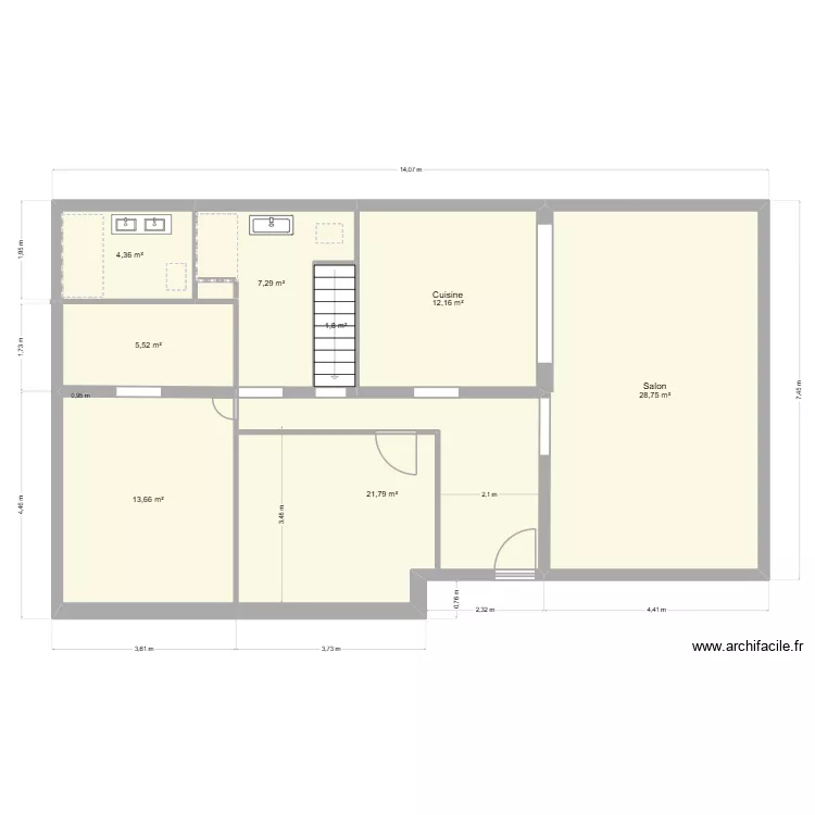 Rdc perrigny. Plan de 8 Pièces et 95 m² Rdc perrigny. Plan de 8 Pièces et 95 m²