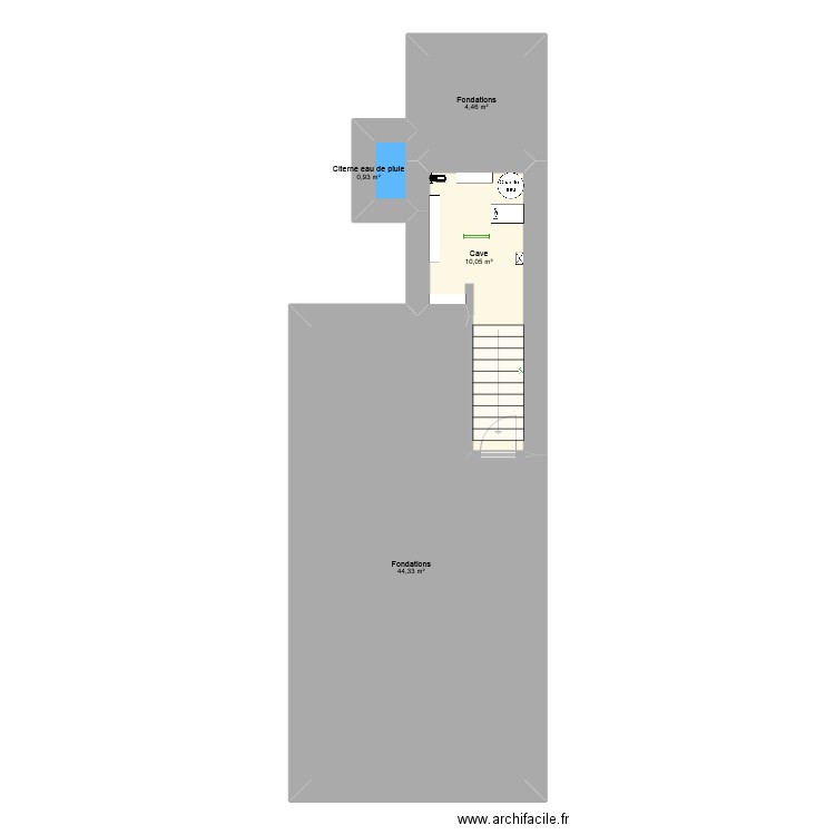 R. des Moulins v2 (cave). Plan de 4 pièces et 60 m2