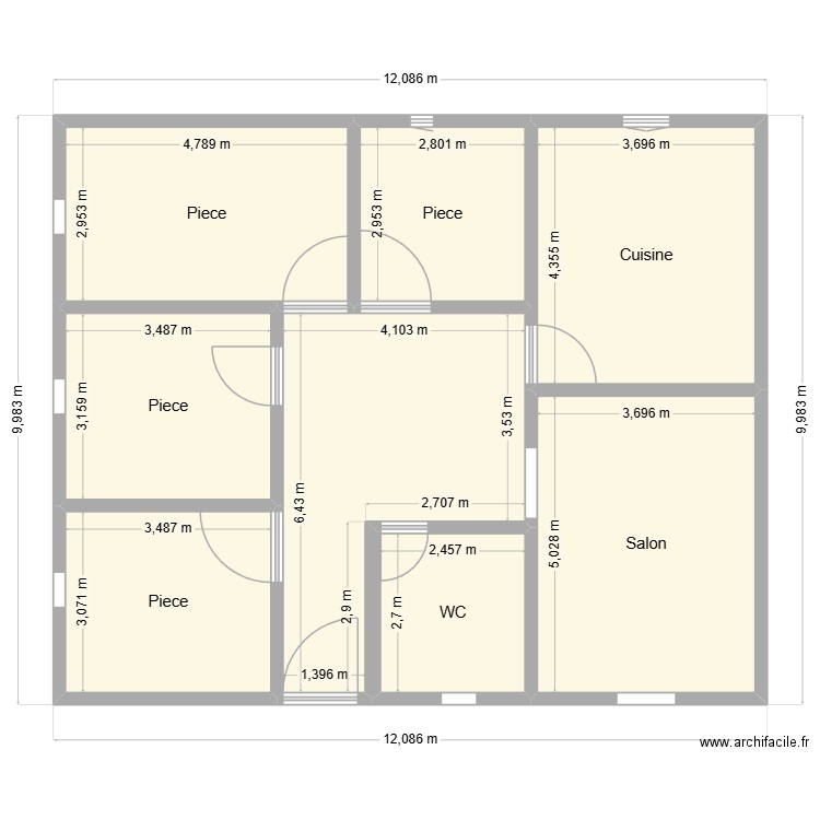 Plan de Terrain 12m x 10m Client 41 26 52 75. Plan de 8 pièces et 104 m2