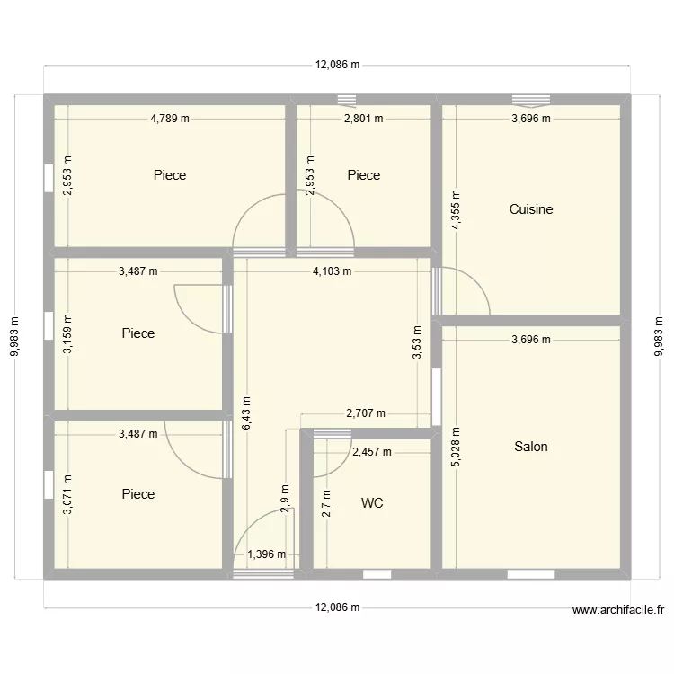 Plan de Terrain 12m x 10m Client 41 26 52 75. Plan de 8 pièces et 104 m²