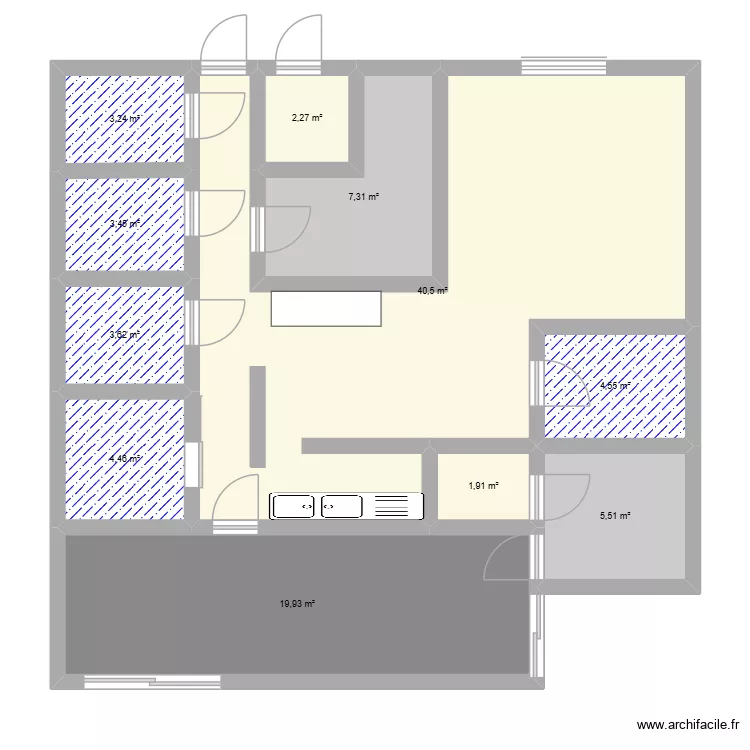 Alexis. Plan de 11 pièces et 97 m²