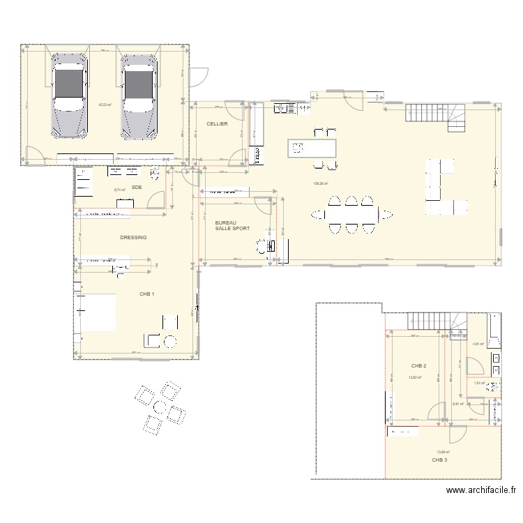 PLAN RDC DAM. Plan de 0 pièce et 0 m2