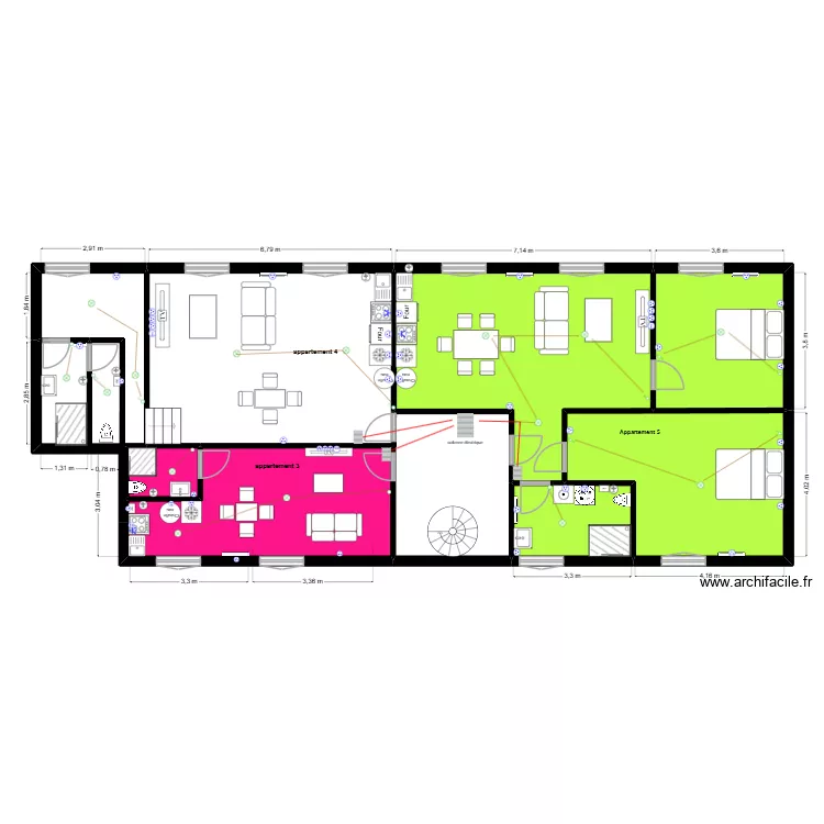 pontivy rez de chauss&eacute;e plan &eacute;lectrique. Plan de 6 Pièces et 93 m²