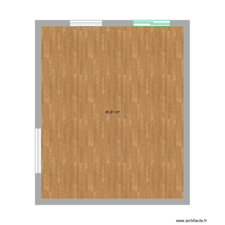 cuisine. Plan de 1 Pièce et 46 m²