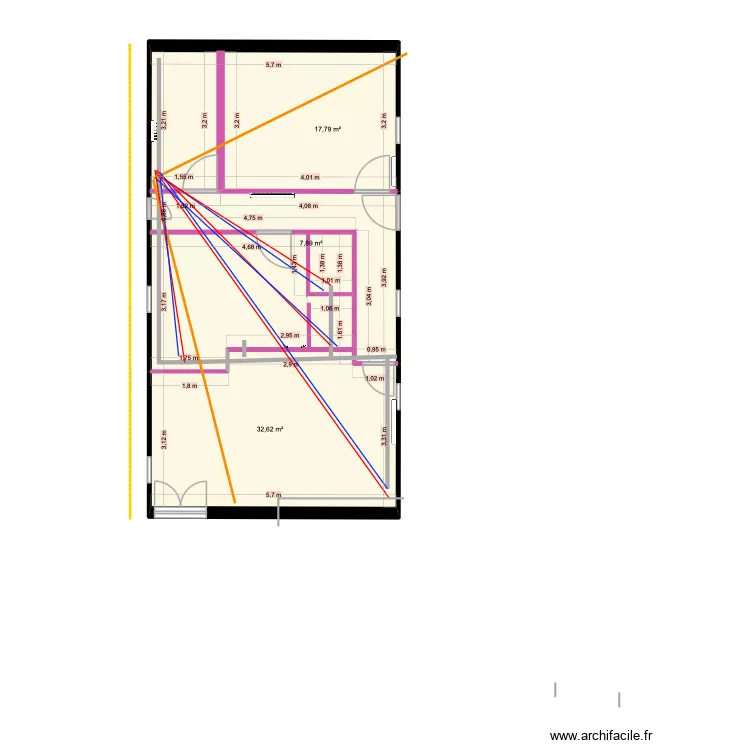 Qu&eacute;liac - plan final conduite. Plan de 3  et 58 m²