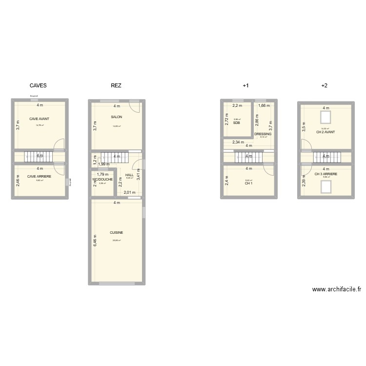 IOVINE Candido. Plan de 14 pièces et 135 m2
