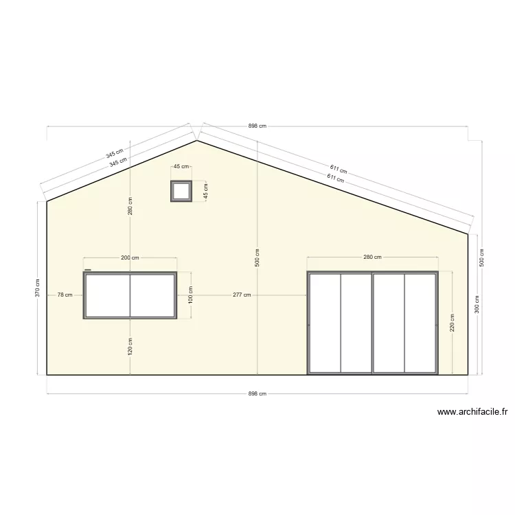 DP fa&ccedil;ade apr&egrave;s travaux. Plan de 