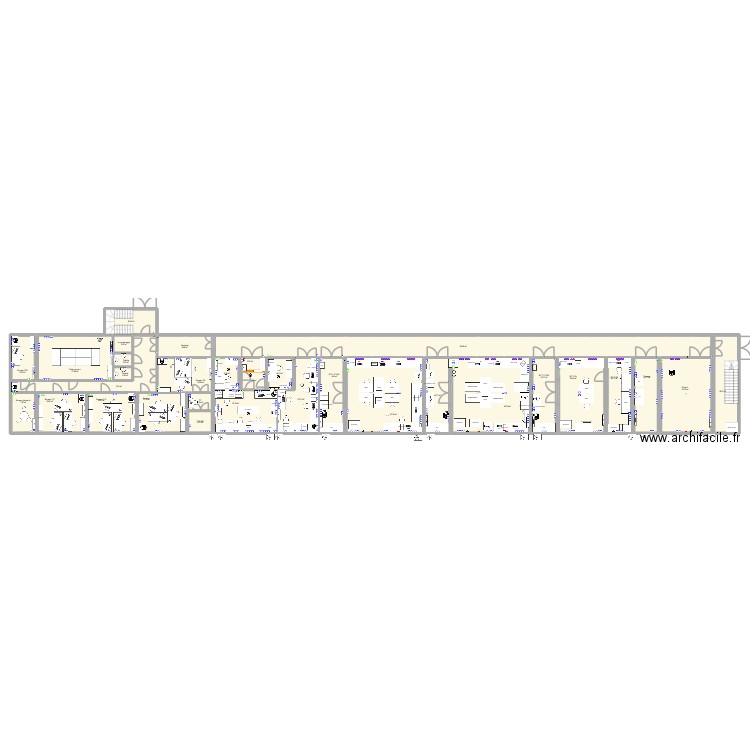 2eme étage CBBA 06102025. Plan de 32 pièces et 565 m2