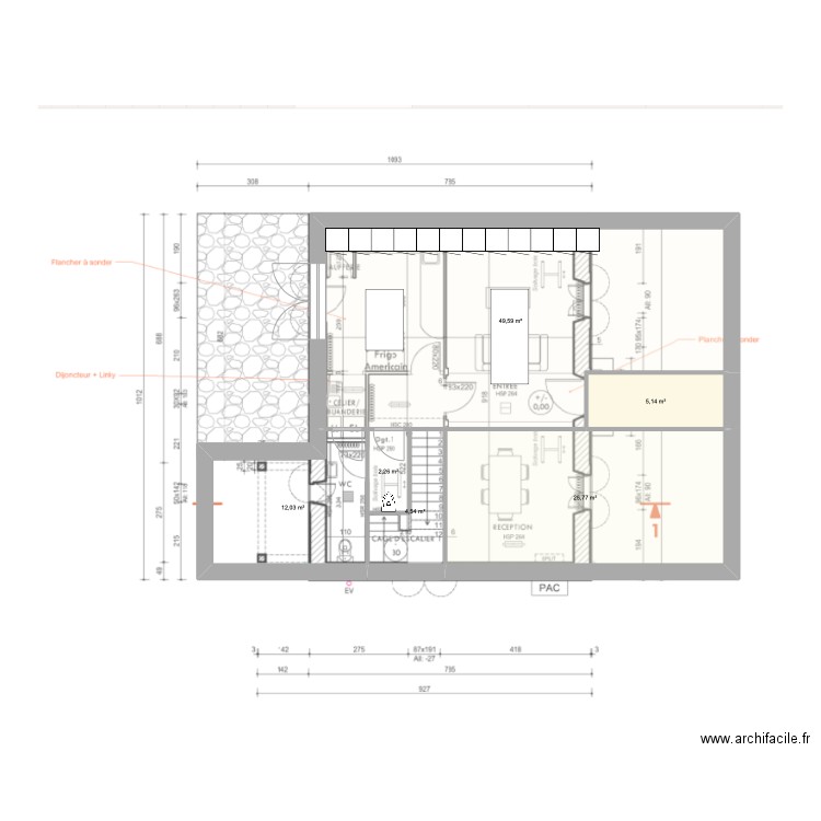 RDC Bayonne v2. Plan de 6 pièces et 99 m2