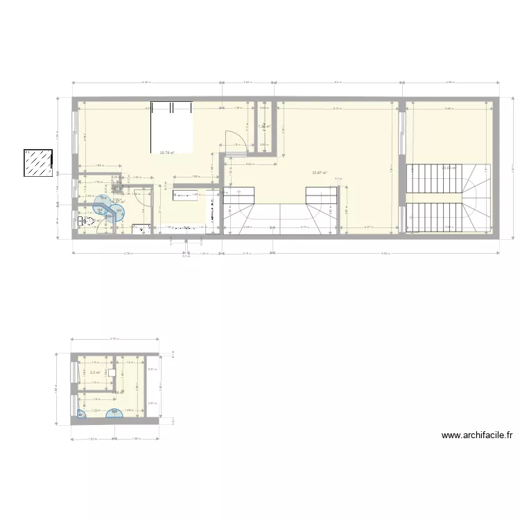 R+1. Plan de 9 et 101 m² R+1. Plan de 9 et 101 m²