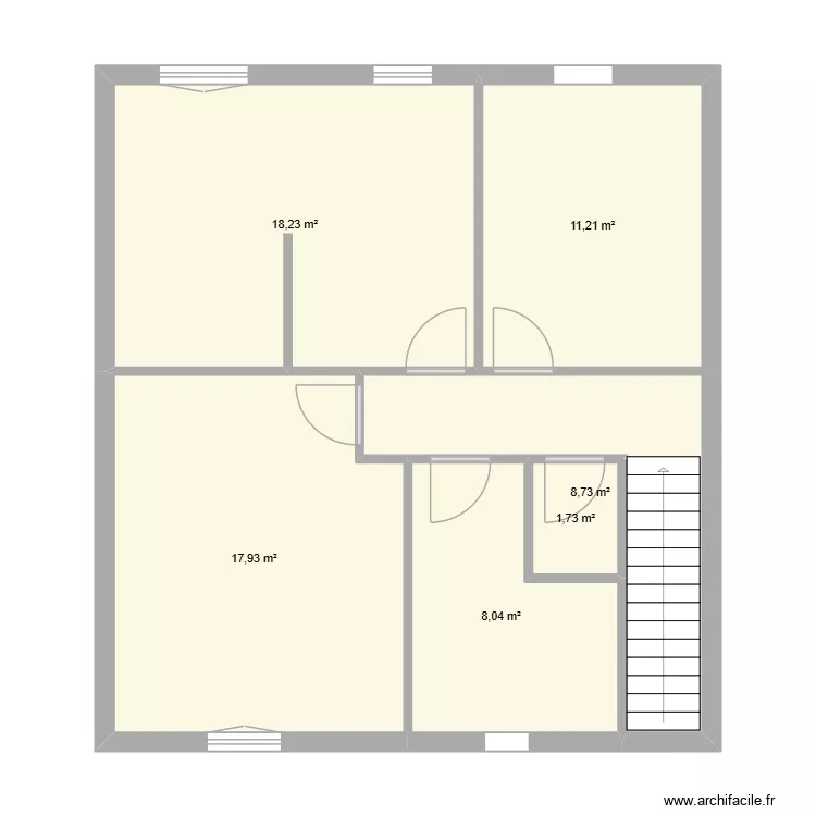 Plan Cagny 2e &eacute;tage. Plan de 6  et 66 m²