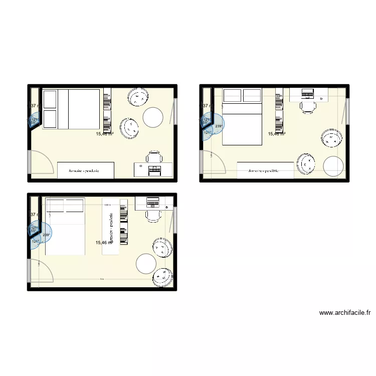 chambre Loulou. Plan de 6 et 48 m² chambre Loulou. Plan de 6 et 48 m²
