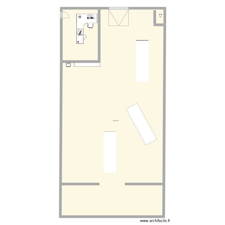 garage. Plan de 2 pièces et 302 m2