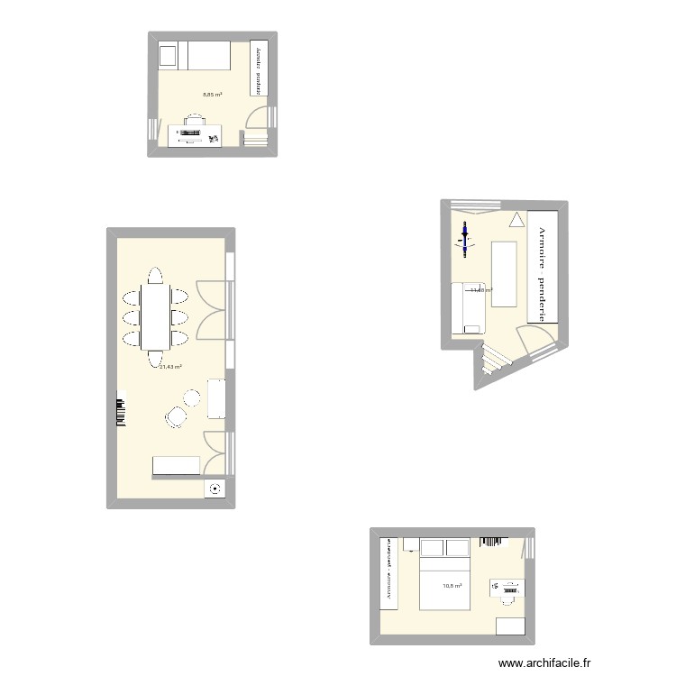 Chambre Auré. Plan de 0 pièce et 0 m2 Chambre Auré. Plan de 0 pièce et 0 m2