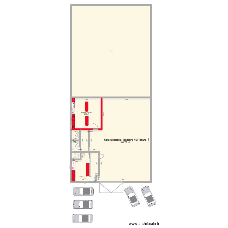 cuisine. Plan de 4 pièces et 531 m2