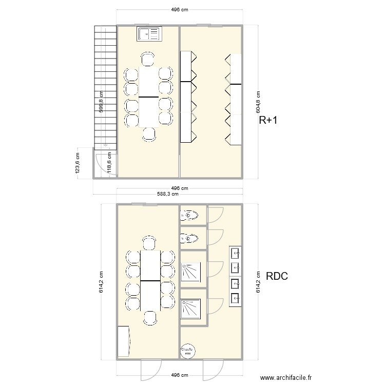 SCC CHANTTIER CLERMOND FERRAND. Plan de 8 pièces et 57 m2