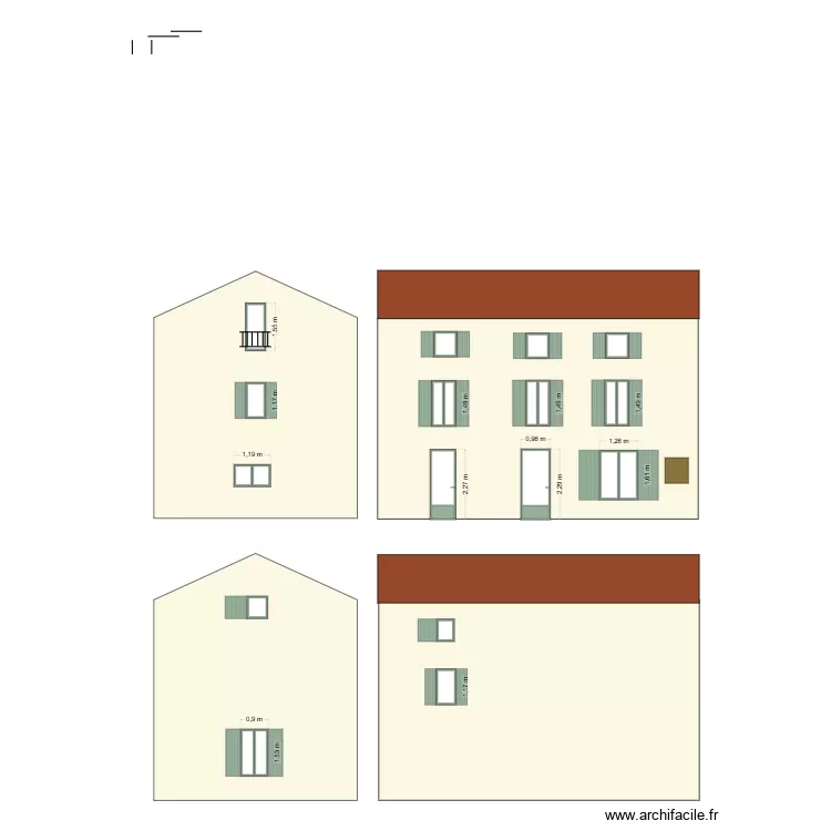 fa&ccedil;ade ARIGNAC apr&egrave;s travaux. Plan de 