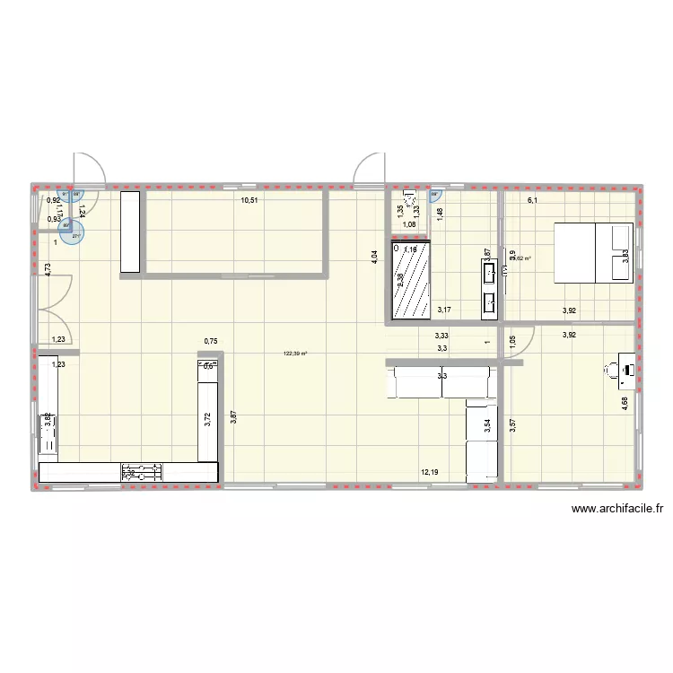 sci manouar. Plan de 2  et 148 m²