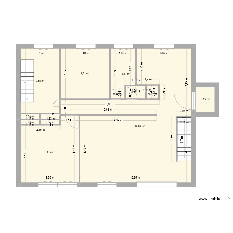 MAISON ACTUELLE. Plan de 10 pièces et 86 m2
