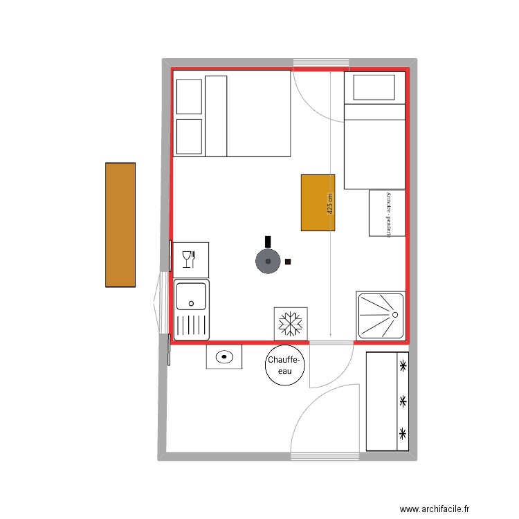 calepinage atelier. Plan de 39 pièces et 42 m2