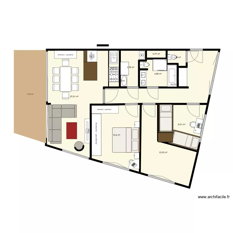 Wolu-44-base-001. Plan de 10 Pièces et 93 m² Wolu-44-base-001. Plan de 10 Pièces et 93 m²