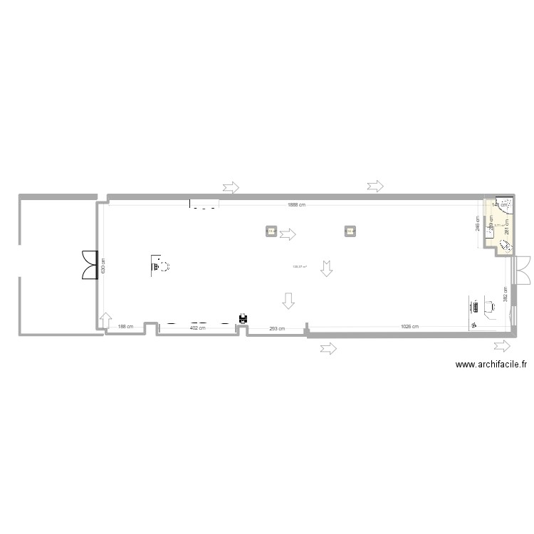 arriere boutique . Plan de 0 pièce et 0 m2